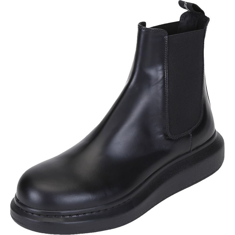 亚历山大·麦昆 ALEXANDER MCQUEEN 男士牛皮/织物靴子短靴切尔西靴586198 WHX52