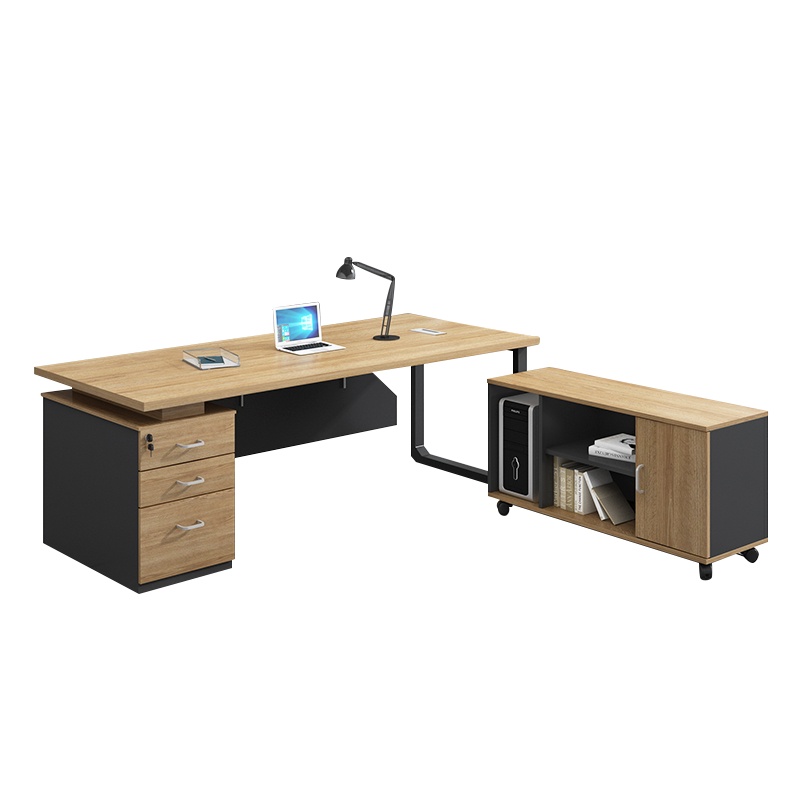 文灵办公桌椅组合单人老板桌简约现代主管职员电脑经理桌子办公室家具[工厂现做 7天内发货]