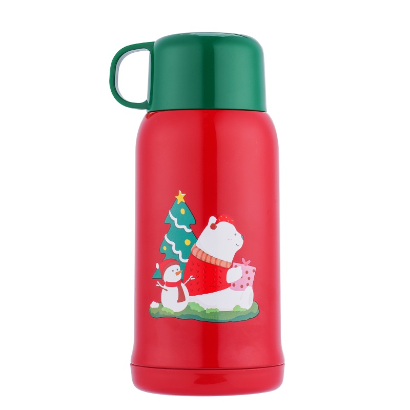 乐扣乐扣旗舰店圣诞儿童可爱卡通水杯女316不锈钢带吸管保温杯水壶