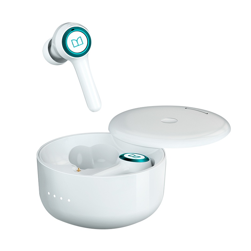 MONSTER/魔声 Clarity102真无线蓝牙耳机 白色 5.0男女双耳入耳塞式运动跑步挂耳式通话苹果华为通用