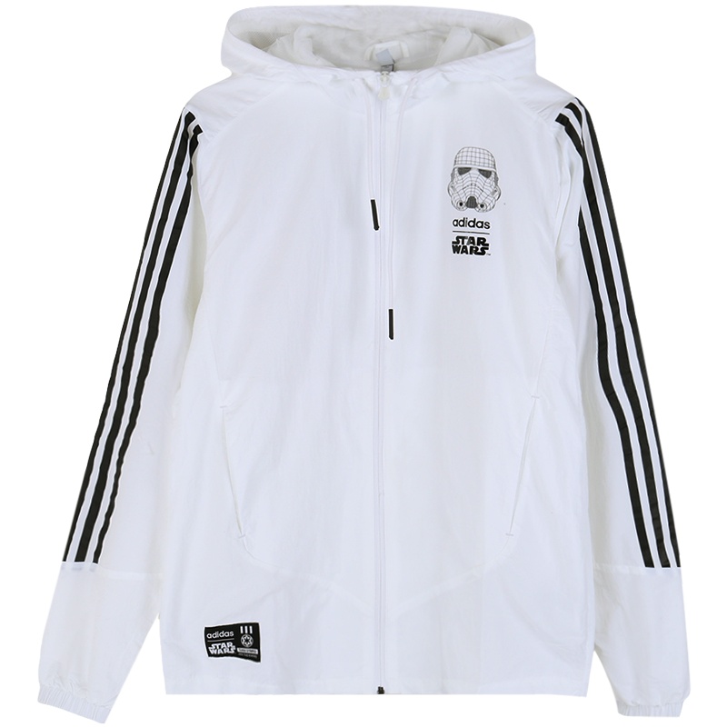 Adidas阿迪达斯NEO 男外套跑步运动服宽松上衣连帽防风服DW8174