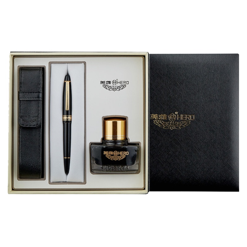 英雄(HERO)钢笔H2062商务日常书写办公10K金笔尖钢笔生日礼物奖品礼盒套装墨水笔