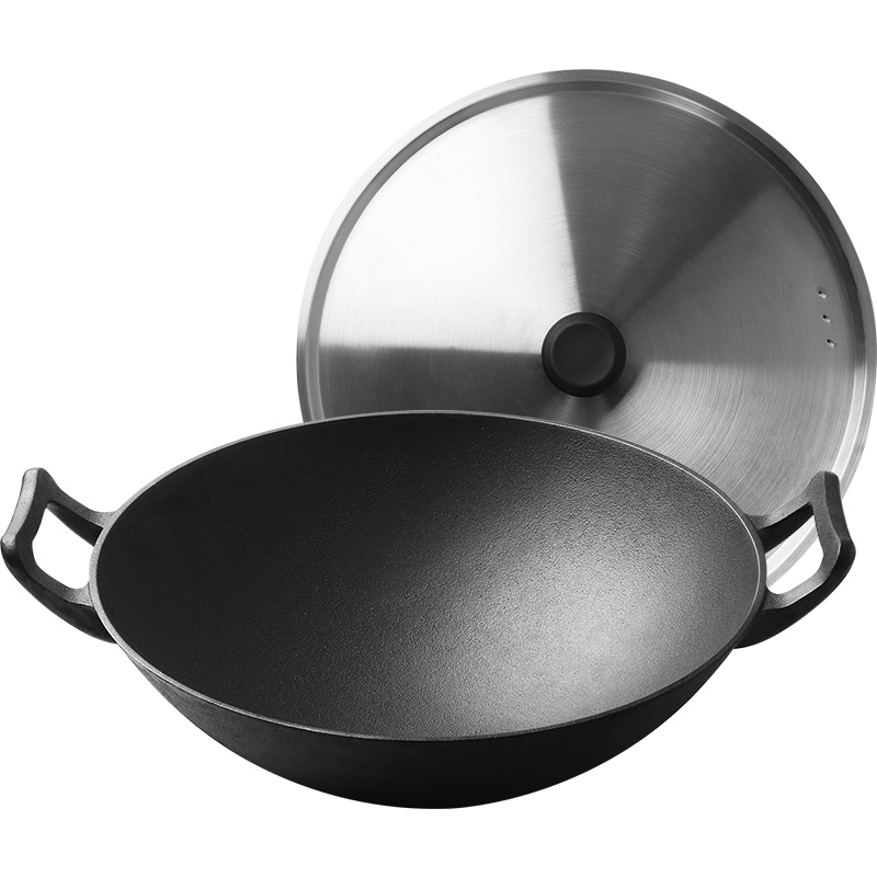 炊大皇(COOKERKING)炒锅 铁器世家二号双耳炒锅 精铸铁锅无涂层铁锅明火炉灶专用WG41432