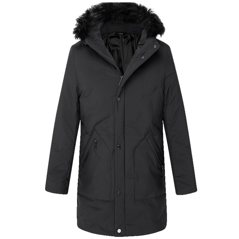 HODO红豆男装 男士羽绒服 秋冬季商务简约舒适保暖大毛领连帽羽绒服男外套