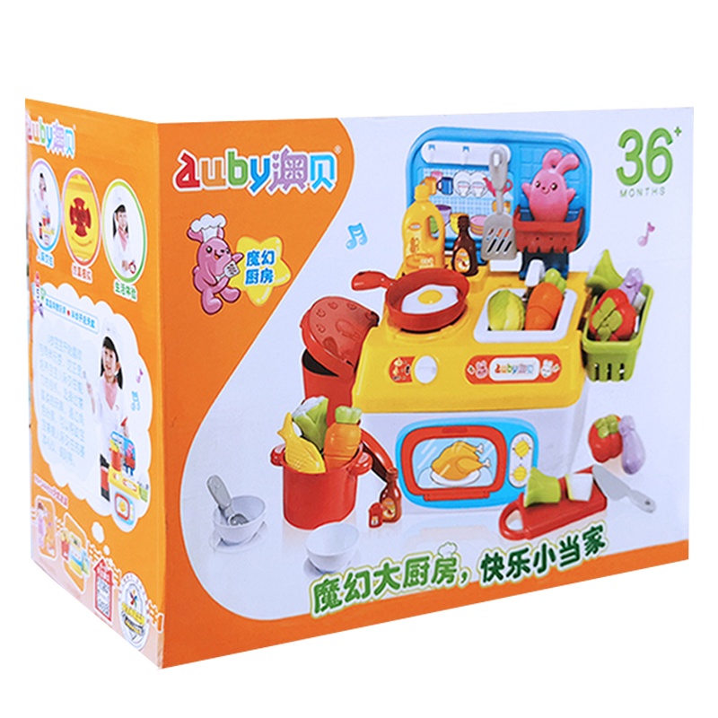 澳贝儿童早期益智玩具仿真厨房过家家生活场景体验 魔幻厨房拆拆乐463453DS