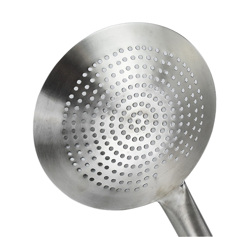 不锈钢大号漏勺直径30、柄长21cm、小孔直径6mm