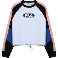 FILA 斐乐 女士 棉/聚酯纤维短款圆领长袖卫衣运动衫 687942