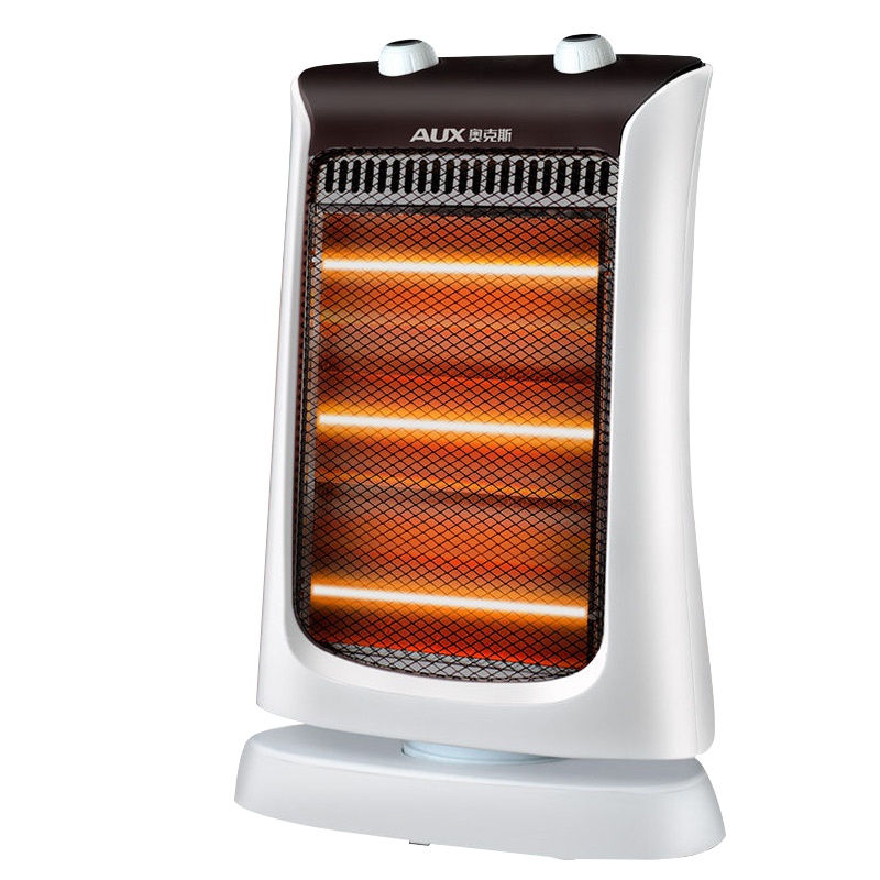 奥克斯(AUX)取暖器家用小太阳电暖器节能取暖炉台式速热护眼电暖气 NSB-120(2017A) 冷灰+咖啡