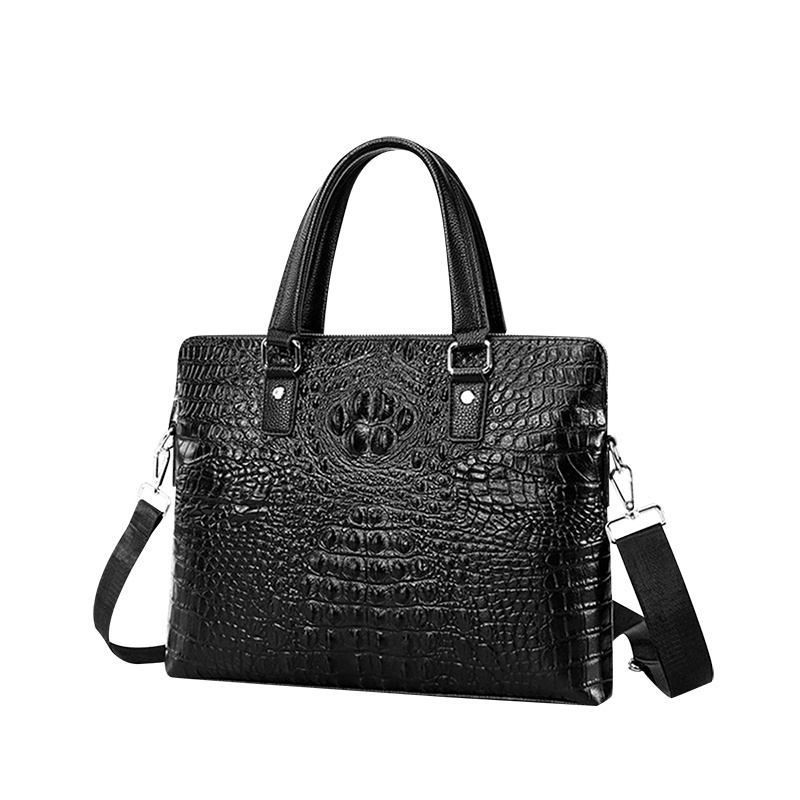 【顺丰配送】男包公文包牛皮男士包包商务手提包休闲包NB200352-1H黑色