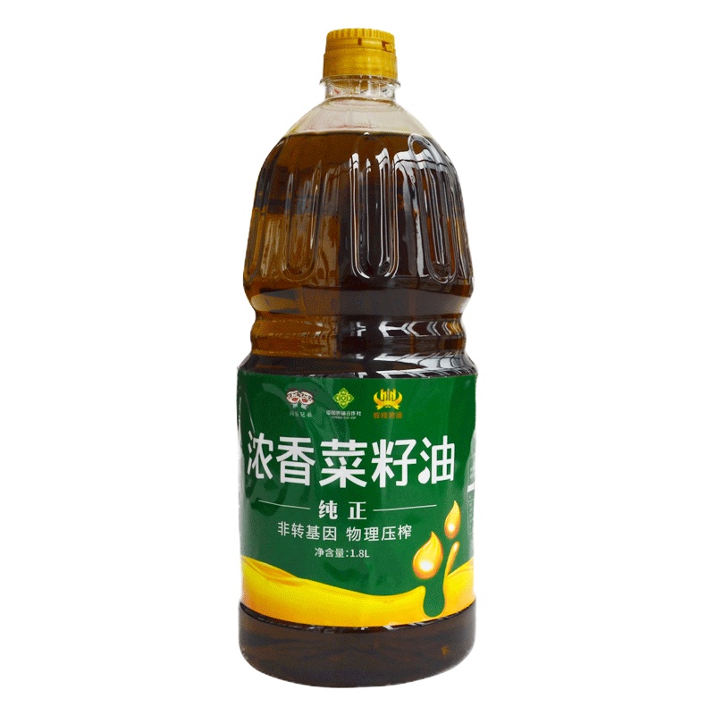 [中华特色]旌德馆 旌玉屏 同乐兄弟 压榨菜籽油1.8L非转基因农家小榨物理压榨食用油色拉油贵品菜花香食品华东