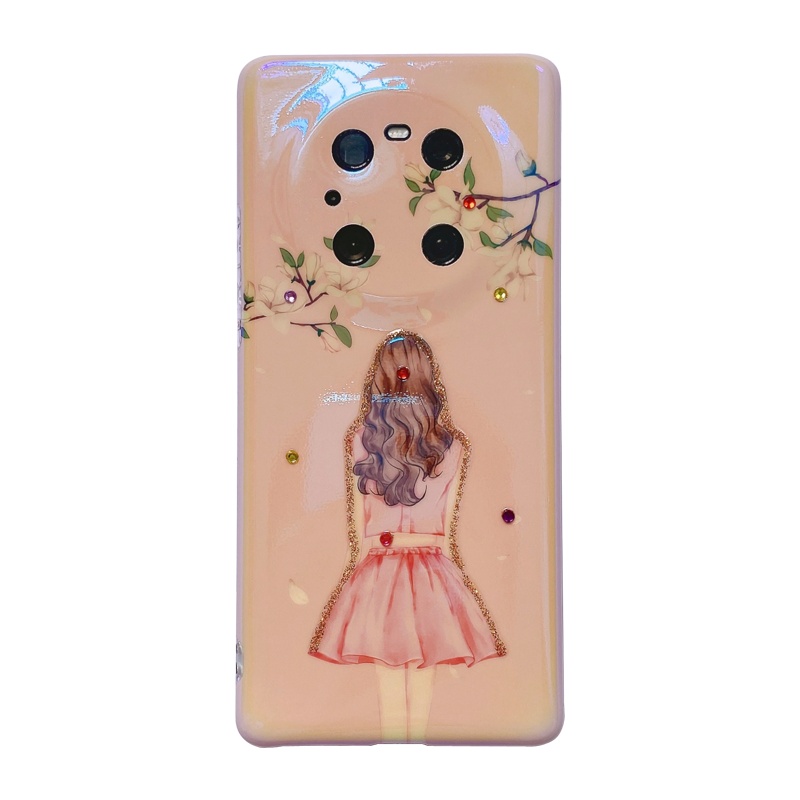 魅爱琳 华为Mate40 Pro手机壳Mate30/P50/P40保护套外壳 背影女孩 全包防摔软套蓝光水钻潮时尚手机套