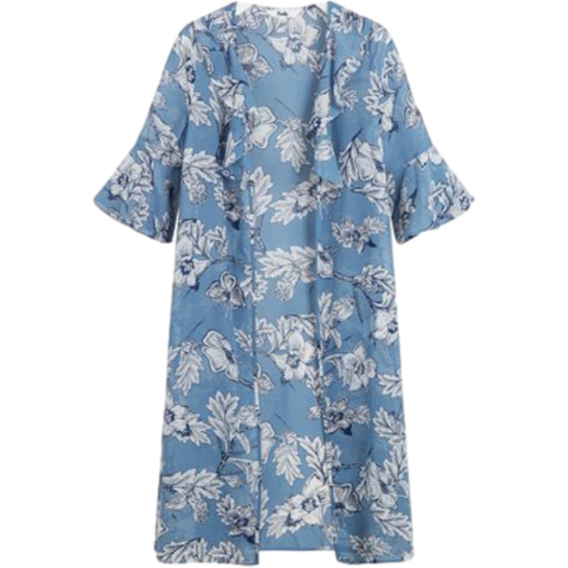 Puella夏季新款韩版百搭时尚中长款衬衫外套女20010739