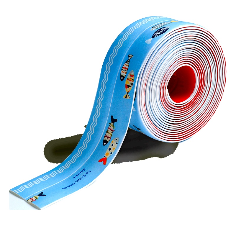 厨房水水池 防水胶带CIAA防潮密封条厨卫缝隙美缝马桶贴条贴胶条 [纯白二折]贴洗菜池、煤气灶台、有台阶等·建议买2卷