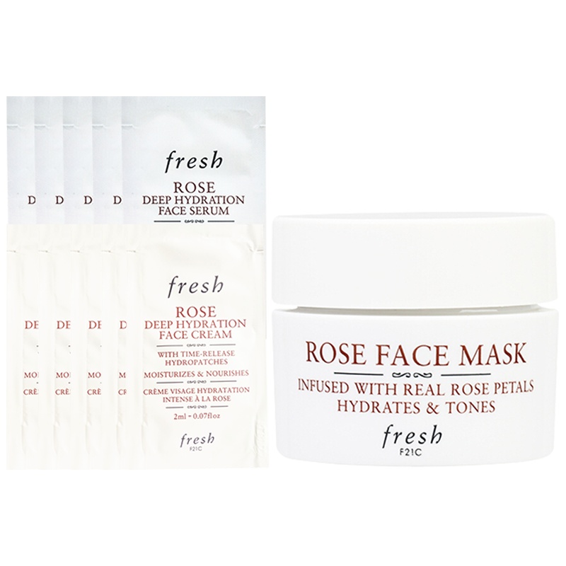 馥蕾诗(FRESH)玫瑰面膜15ml+馥蕾诗玫瑰密集保湿面霜2ml*5+馥蕾诗玫瑰密集保湿精华露2ml*5