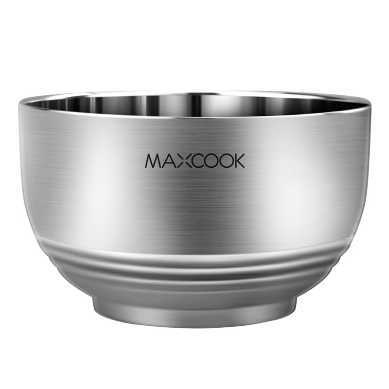 美厨(maxcook)304不锈钢碗 汤碗双层隔热餐具面碗13CM MCWA601