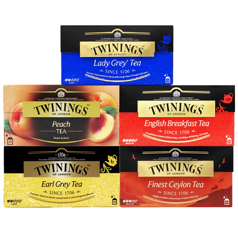 Twinings川宁缤纷果香红茶礼盒5种口味125包袋泡茶叶茶包送礼套装
