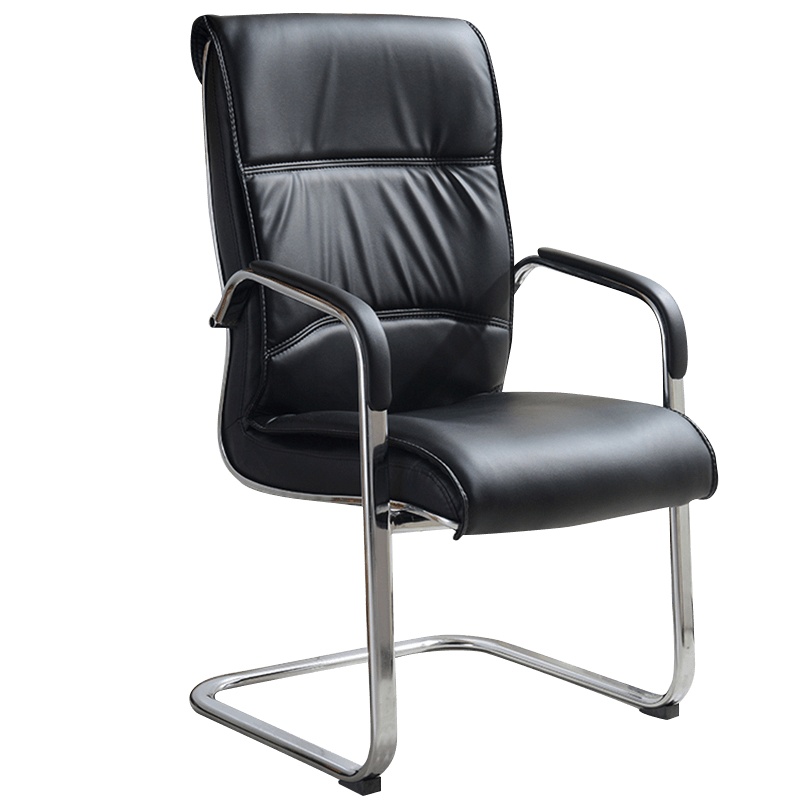 铭威盾办公椅家用电脑椅钢制会议椅简约会客皮椅弓形椅子