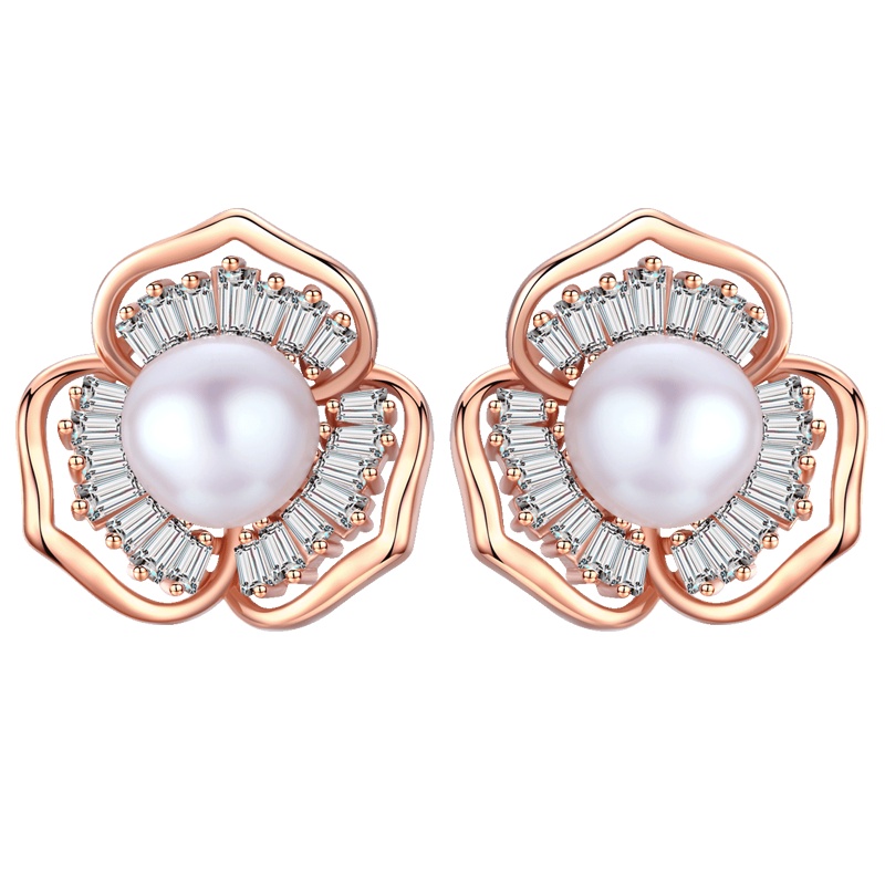 佰色传情淡水珍珠耳钉女气质网红耳坠耳饰纯银新款潮耳环高级感