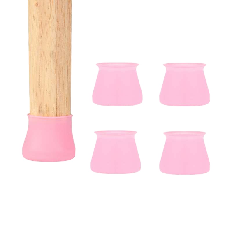 椅子脚套静音耐磨木地板保护套凳子防滑厨房家具桌椅脚垫桌子腿垫 8个装（北欧粉）