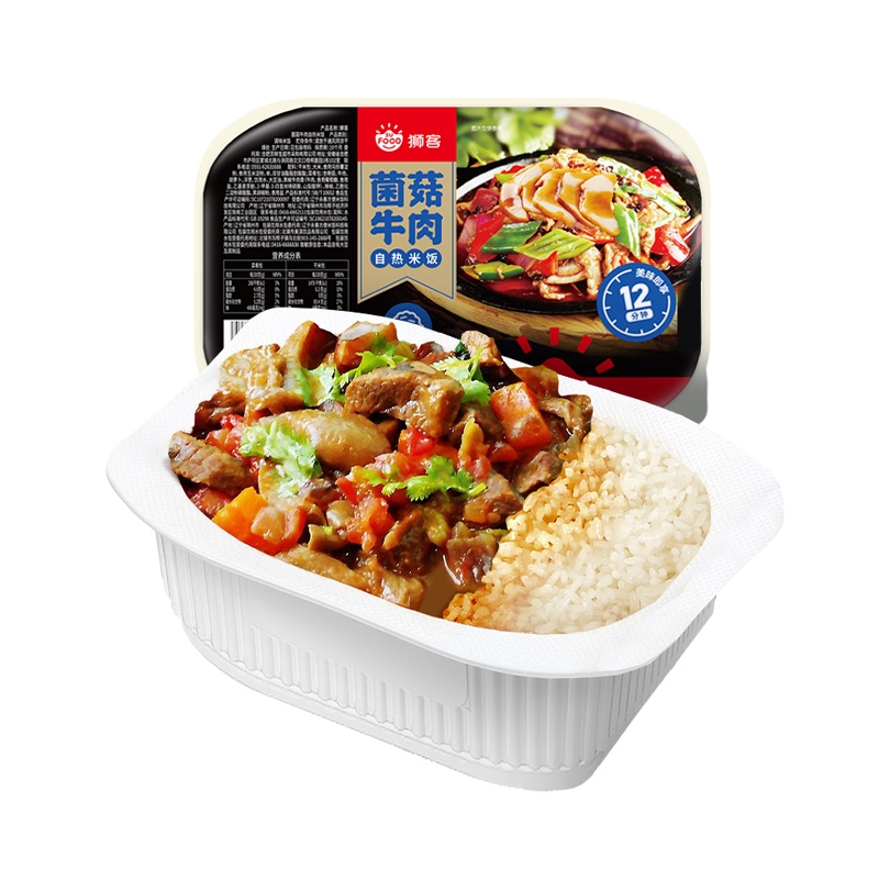 狮客[苏宁自主品牌]菌菇牛肉自热米饭315g