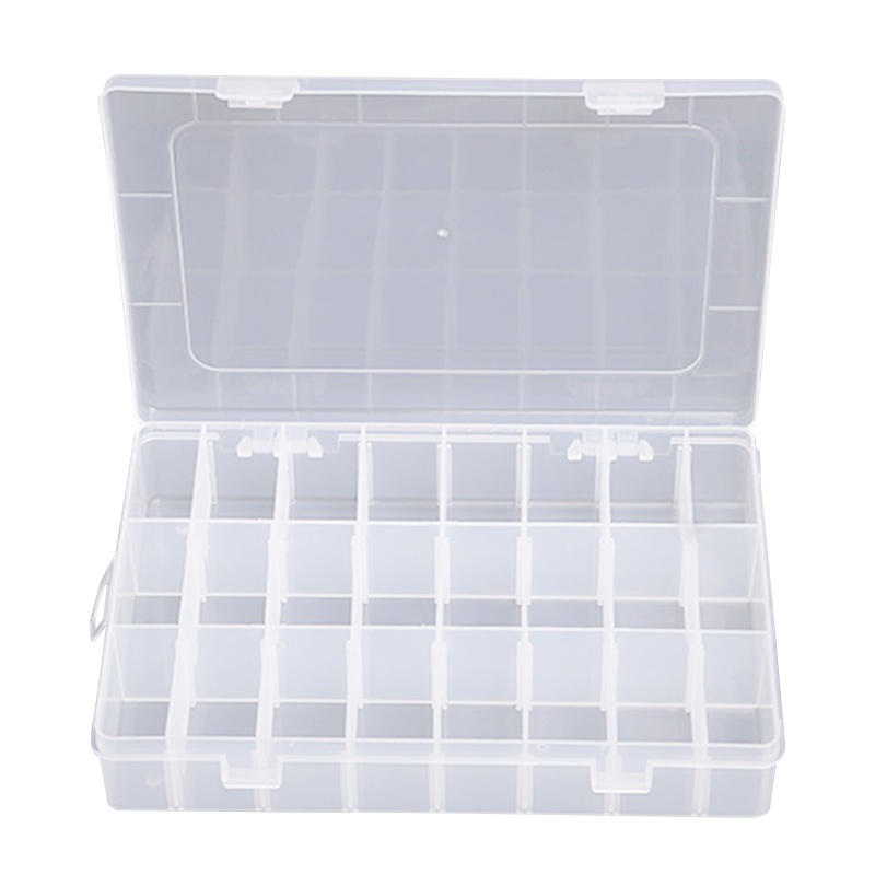 海斯迪克 gnjz-156 零件盒 塑料透明工具分类箱 电子元器件收纳储存盒 24格19.8*13.4*3.8cm