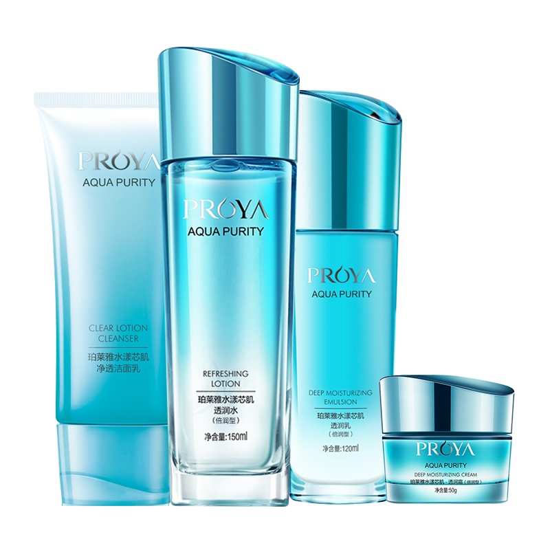 珀莱雅水漾芯肌透润四件套装#倍润型(洁面乳120g+透润乳120ml+透润水150ml+透润霜50ml)
