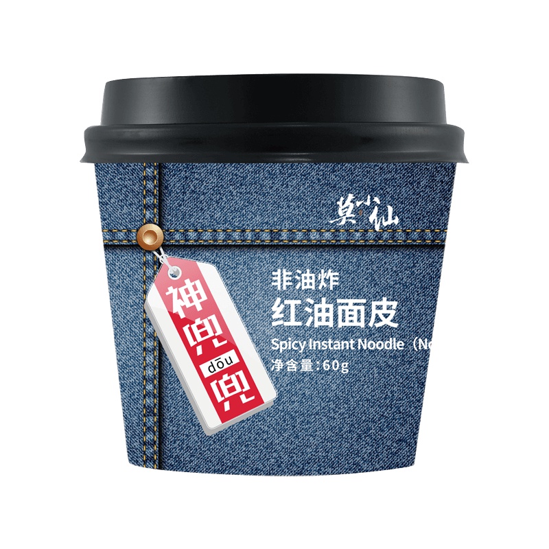 莫小仙红油面皮神兜兜网红方便面速食60克