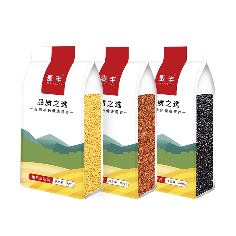 麦丰 五谷杂粮 混合杂粮 米面粮油 粗粮 黄小米 黑米 红米 国产食品 真空包装