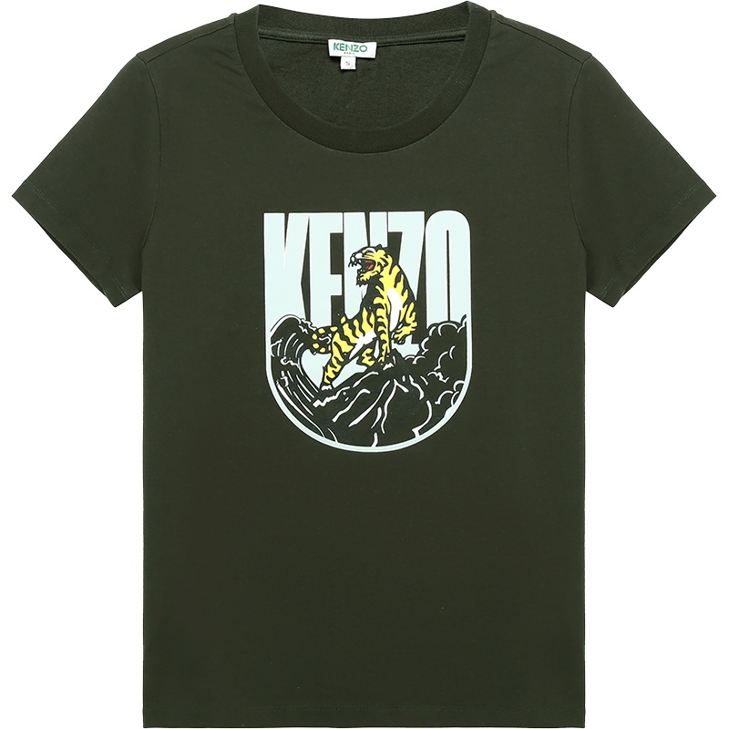 Kenzo 高田贤三 女士棉质圆领短袖T恤衫 F96 2TS818 4Y5