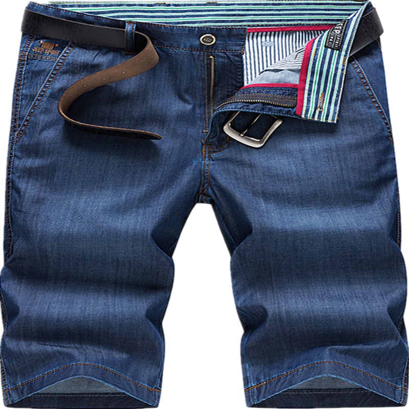 jeep吉普牛仔短裤男 五分裤男装夏季2019新款宽松大码直筒牛子裤