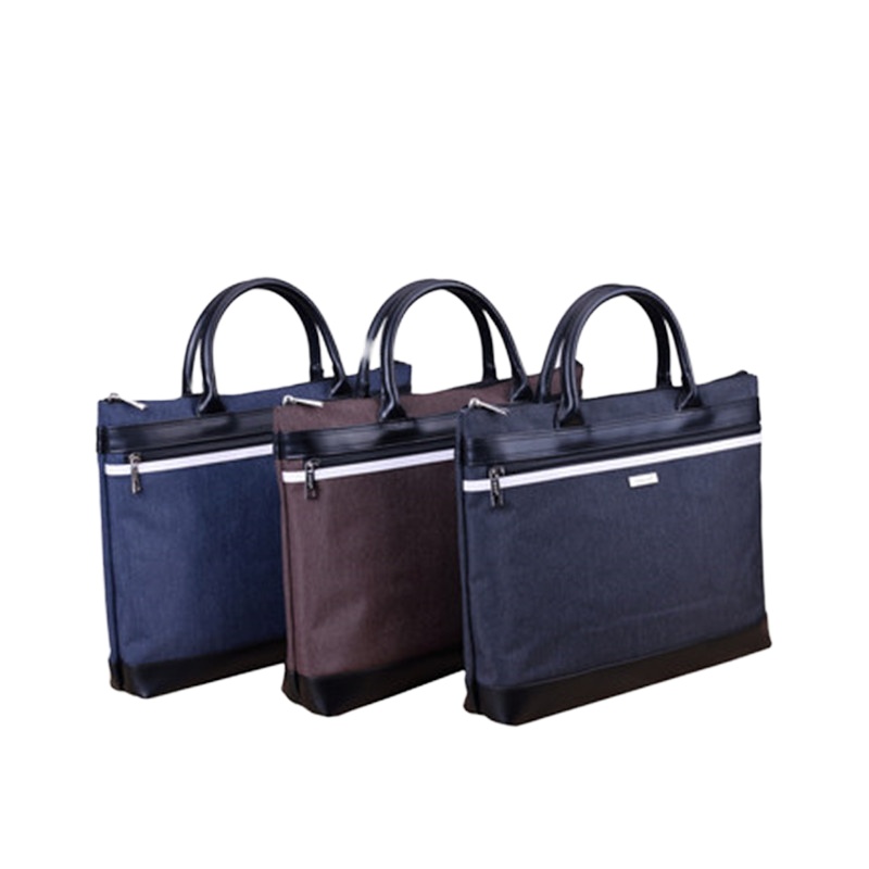 百利文牛津布手提包男士横款商务公文包男 大容量手拎帆布包8612