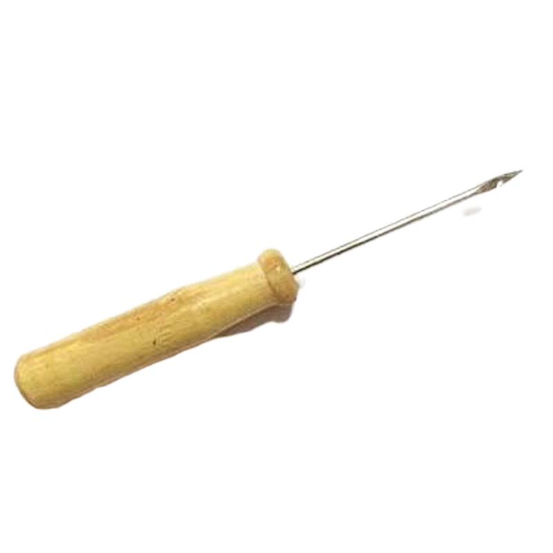 得力财务装订木柄锥子手动装订针