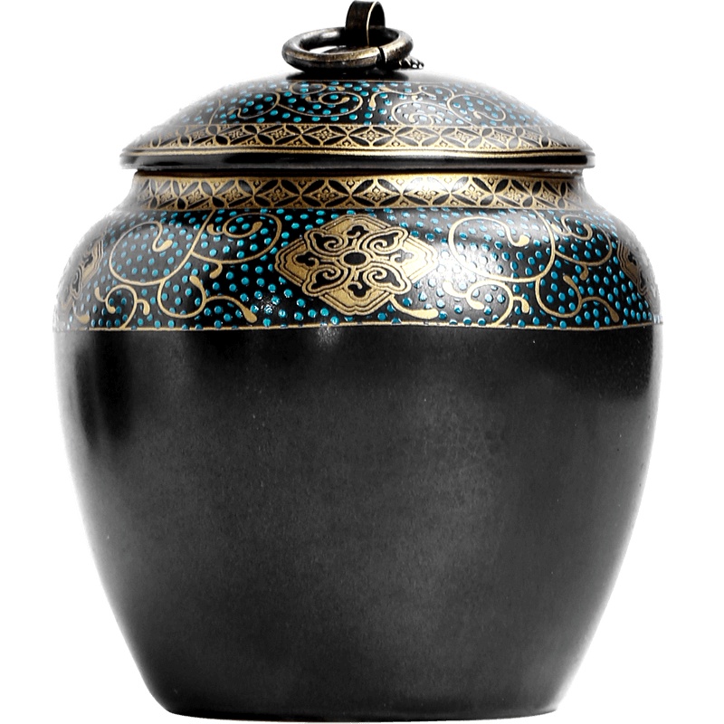 陶瓷茶叶罐密封罐家用防潮存茶罐功夫茶具配件复古茶罐 古韵茶叶罐