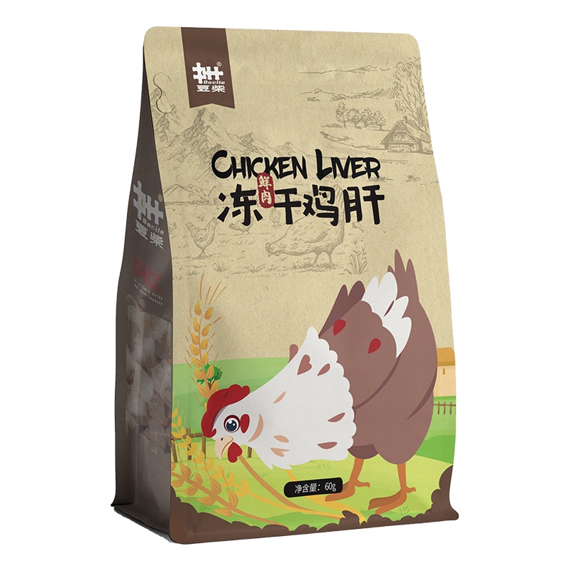 豆柴（docile）宠物零食狗狗猫咪零食冻干鸡肝口感松脆 易吸收 呵护肠胃补充蛋白质金毛泰迪营养易消化