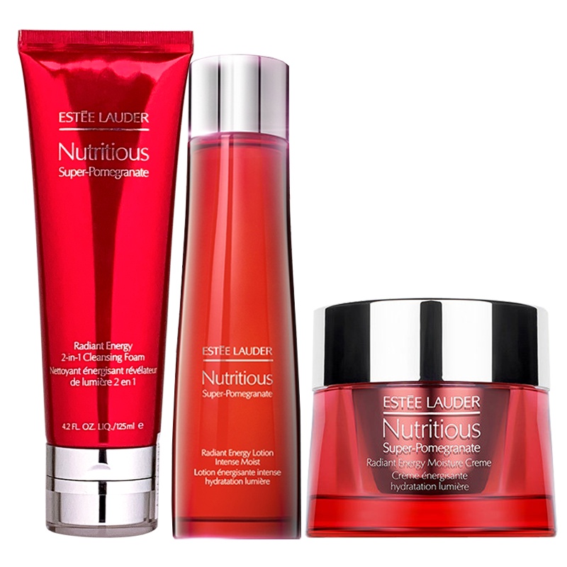 雅诗兰黛(Estee Lauder)红石榴套装套盒红石榴三件套保湿补水护肤礼盒 爽肤水+晚霜+洁面乳洗面奶 滋润型