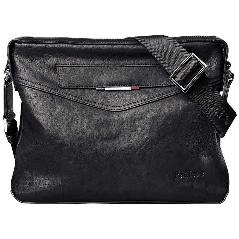 【顺丰配送】2019新款真皮男包单肩包新潮横款韩版商务休闲男士包包斜挎包背包
