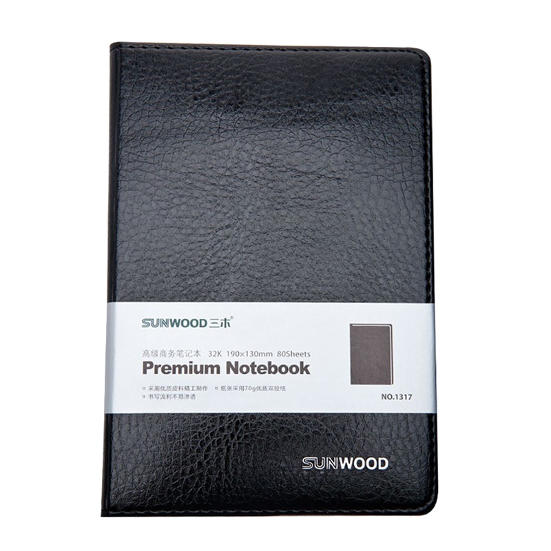 三木1317 皮面本2本 32K/80张商务记事本 会议本 日记本 记事本 笔记本 本子 笔记本子 笔记本/记事本