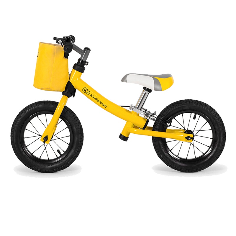 Kinderkraft 德国 儿童自行车平衡车3-6岁小孩两轮无脚踏单车男女滑步车小学生童车12寸 黄色充气胎
