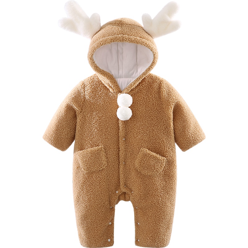 Aengbay超洋气婴儿衣服加厚保暖连体衣小宝宝可爱外出冬抱衣棉衣