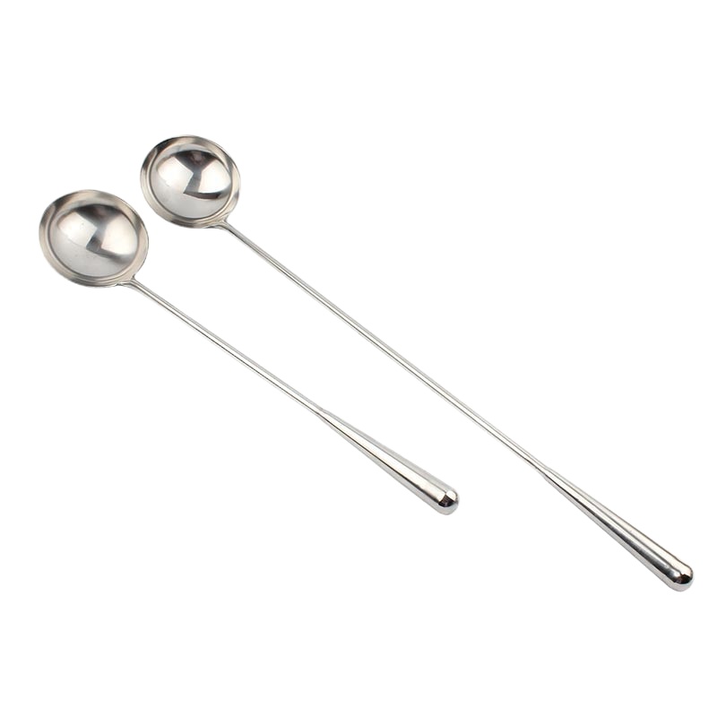 递乐(DiLe)加厚不锈钢炒勺无磁不锈钢勺子厨师炒勺汤勺炒菜勺子粥勺水勺不锈钢勺厨勺锅铲勺 加长柄款小号炒勺全长60cm