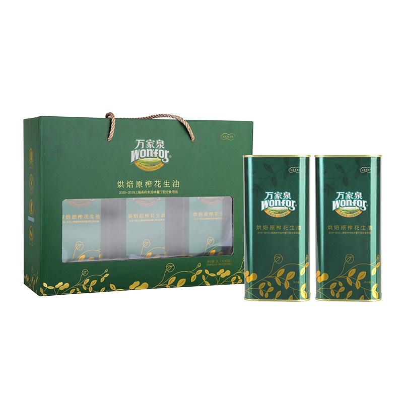 万家泉烘焙原榨花生油精装礼盒