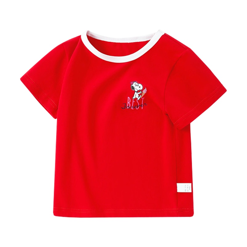 史努比童装儿童T恤短袖上衣夏季新款女童中小童外出衣服