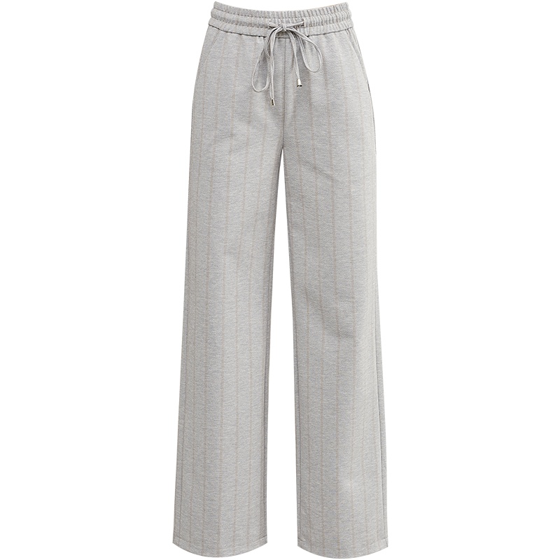 娅丽达女裤高腰垂感阔腿裤女2019春秋新款休闲宽松运动松紧腰长裤I1617