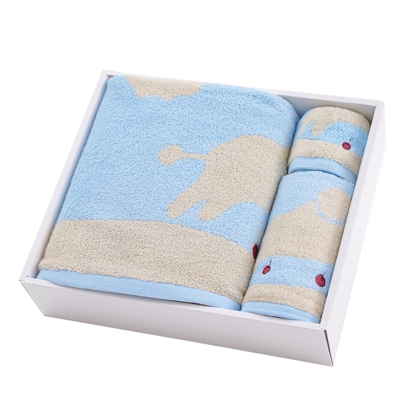 金号纯棉双层无捻绣花毛巾方巾浴巾三件套礼盒 GA3241WH高档礼盒柔软舒适 居家生活 节日送礼 吸水耐用
