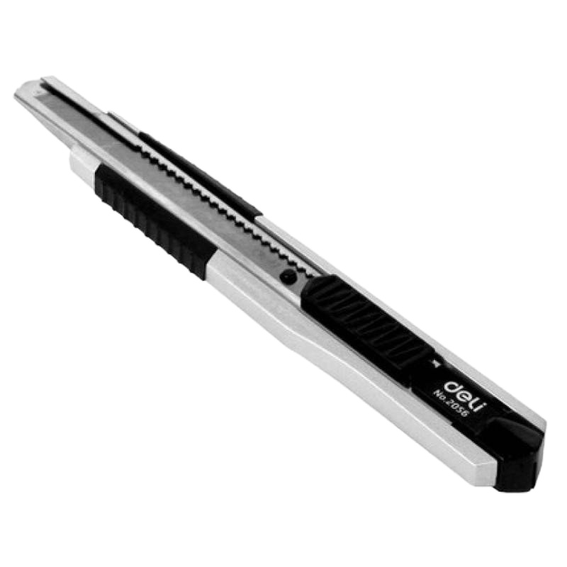 得力文具 2056 美工刀 小号美工刀 锌合金刀壳 带刀片