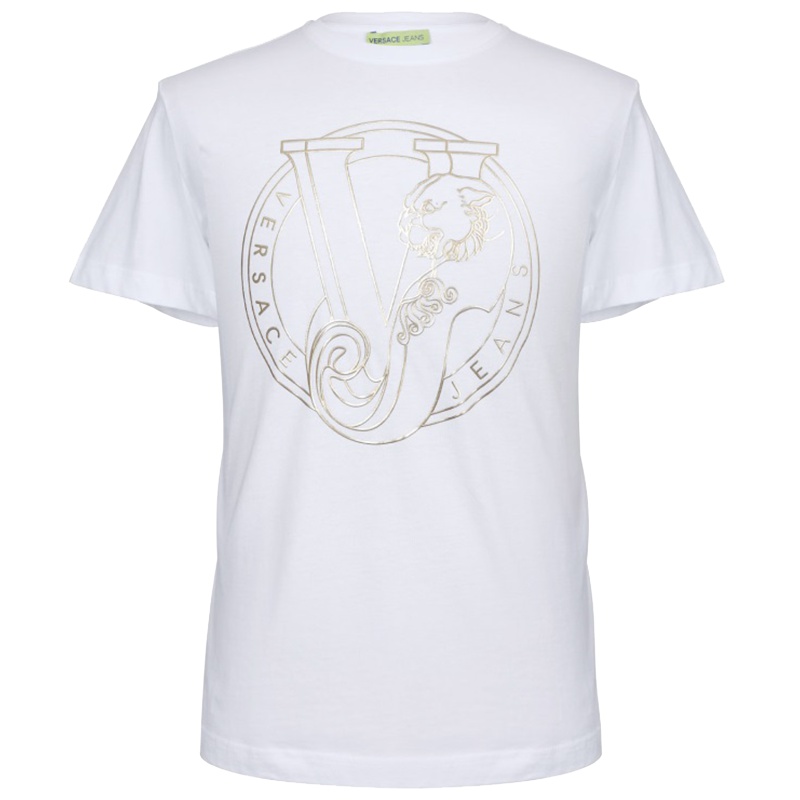 VERSACE JEANS男士白色棉质短袖T恤衫B3GTB76G 36610 003