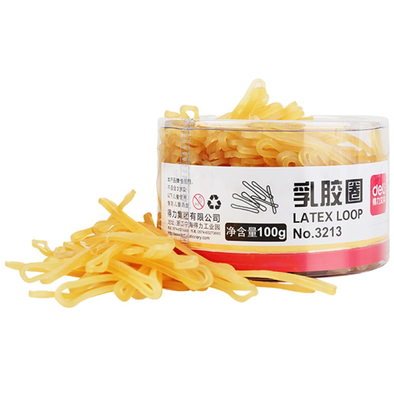 得力(deli)100g办公耐用乳胶圈/橡皮筋/橡胶圈/牛皮筋3213