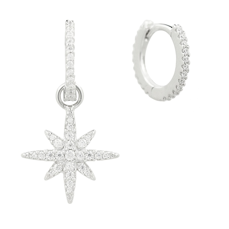 [apm MONACO]银色不对称星星流星耳环气质高贵S925银耳饰时尚个性女士穿孔耳坠送礼