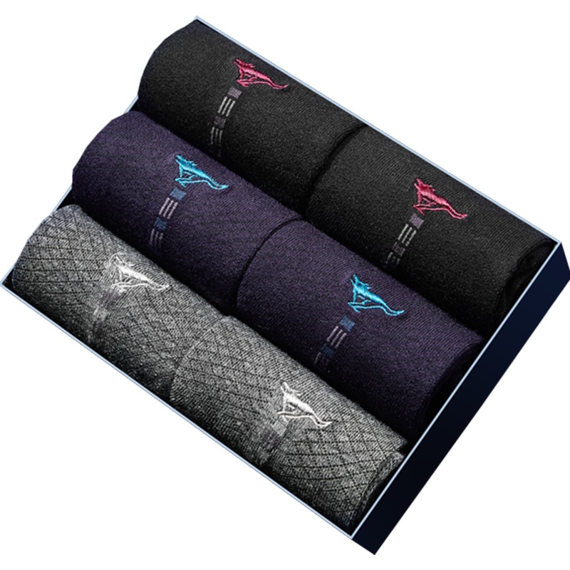 七匹狼 | [纯棉]6双盒装春夏季男式运动透气短筒袜纯棉男士袜子男