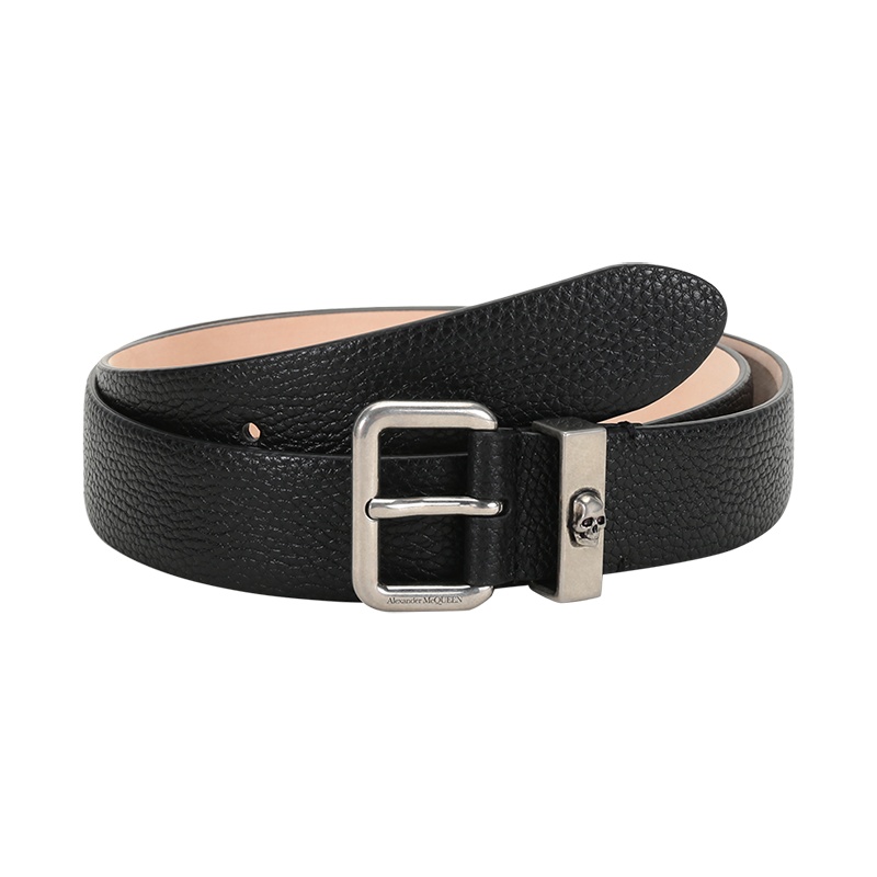 亚历山大·麦昆 ALEXANDER MCQUEEN 男士 皮革针扣式皮带腰带647261 1AABB